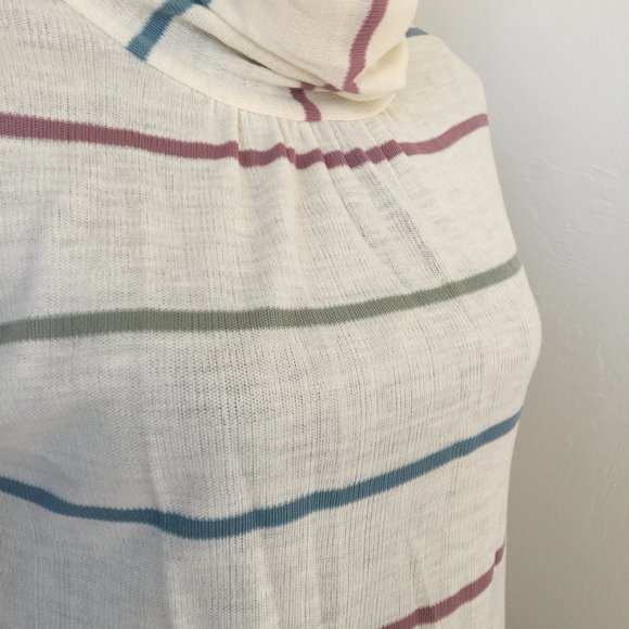 Vintage Dead Stock Helen Kay for Lucky Tops Sleeveless Stripe Cowl Neck Top Sz L - Picture 4 of 8